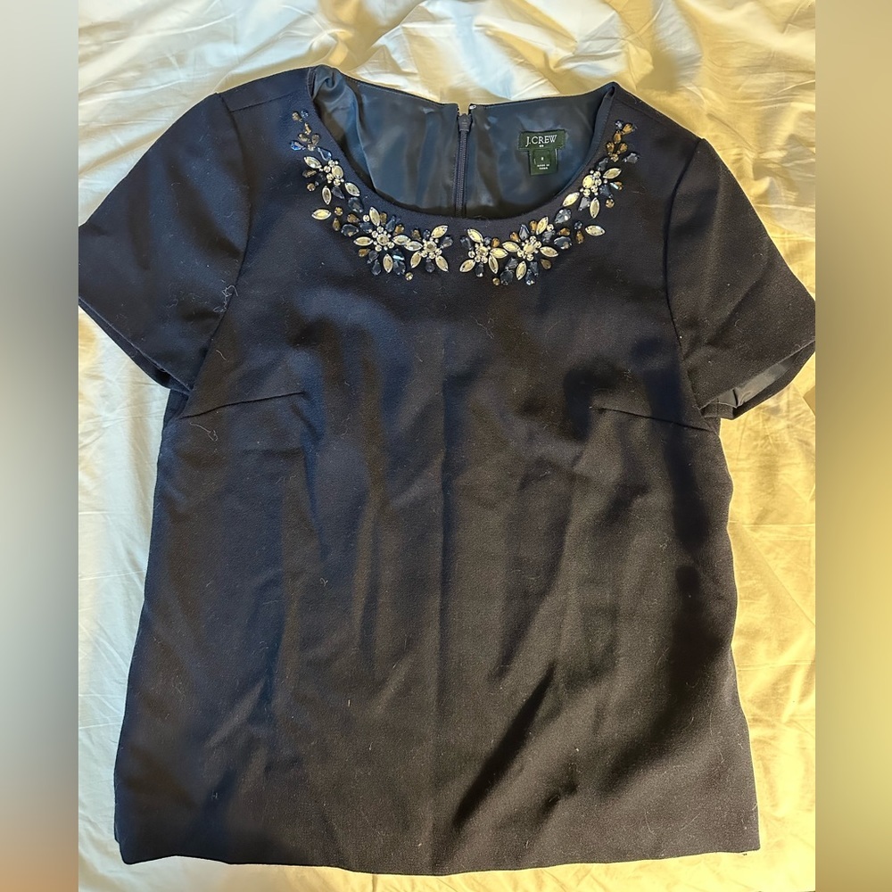J. Crew bejeweled wool blouse​
